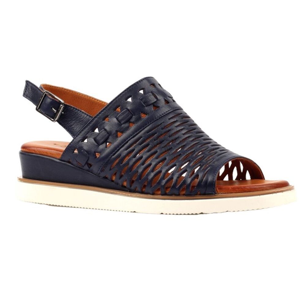 Lunar Womens/Ladies Hailey Leather Sandals / Navy